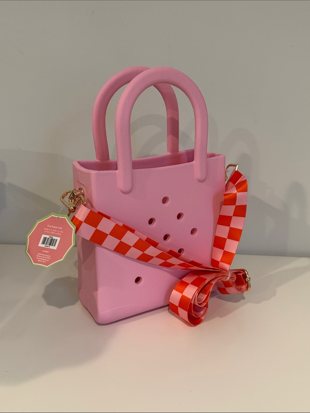 NWT Girls Waterproof Pink Silicone Beach Pool Tote with Strap